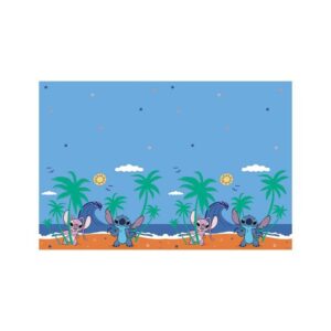 Organisez une fête d'anniversaire ou un événement spécial avec notre adorable Nappe Stitch ! Idéale pour les fans du célèbre duo de Disney, Lilo & Stitch, cette nappe transforme instantanément votre table en un paysage hawaïen ensoleillé. Elle présente Stitch et Angel sur une plage tropicale avec des palmiers et des vagues, le tout sous un ciel bleu parsemé d'étoiles. Une décoration parfaite pour une ambiance conviviale et pleine de fantaisie !