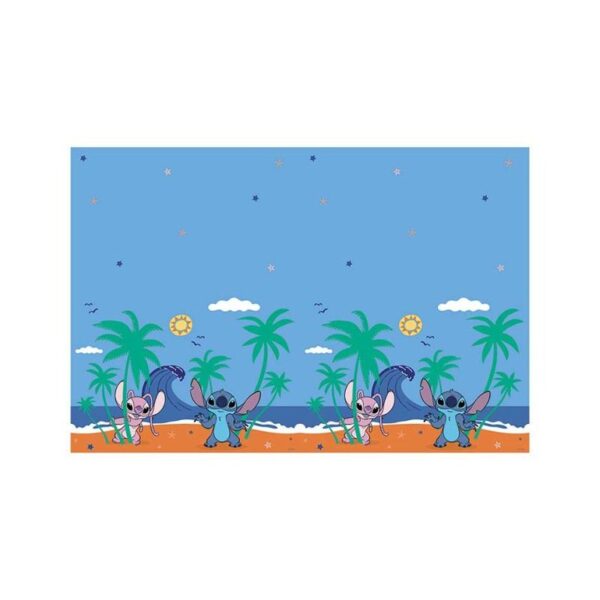 Organisez une fête d'anniversaire ou un événement spécial avec notre adorable Nappe Stitch ! Idéale pour les fans du célèbre duo de Disney, Lilo & Stitch, cette nappe transforme instantanément votre table en un paysage hawaïen ensoleillé. Elle présente Stitch et Angel sur une plage tropicale avec des palmiers et des vagues, le tout sous un ciel bleu parsemé d'étoiles. Une décoration parfaite pour une ambiance conviviale et pleine de fantaisie !