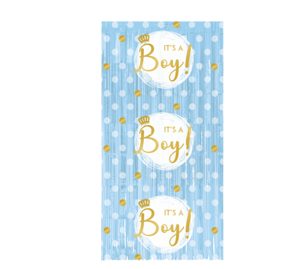 Célébrez l'arrivée d'un petit garçon avec éclat grâce à notre Rideau de fil "It's a Boy". Idéal pour les baby showers, les gender reveal parties ou les célébrations de naissance, ce rideau de fils bleus parsemé de pois dorés et de la mention "It's a Boy!" est l'accessoire parfait pour une décoration douce, festive et mémorable.