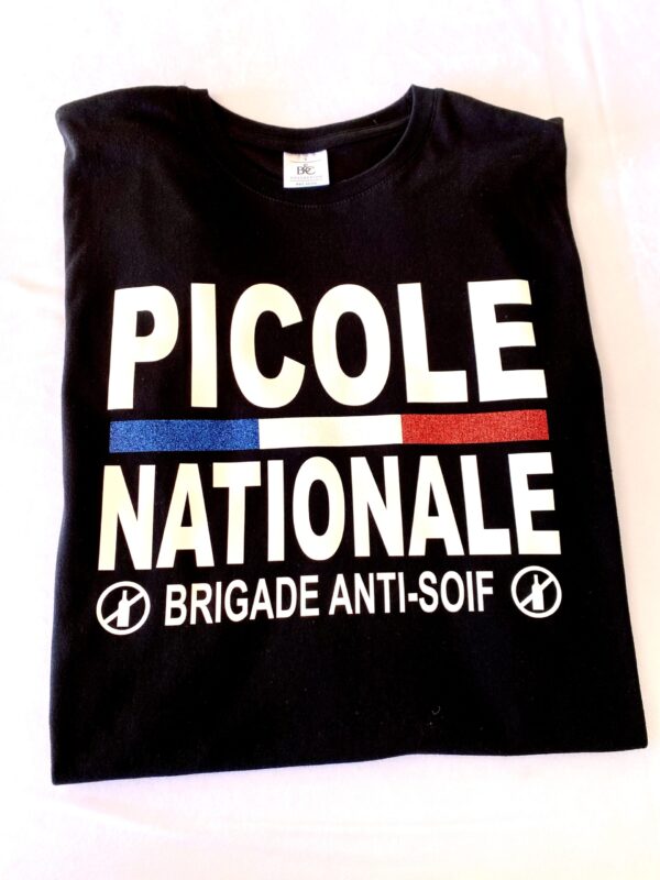 Affichez votre esprit festif avec notre T-shirt Homme "Picole Nationale" ! Un cadeau humoristique et confortable, idéal pour les rois de l'apéro.