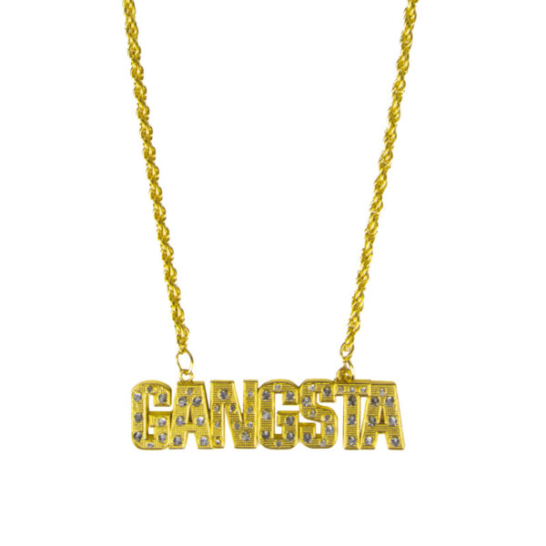 Révélez le rappeur qui sommeille en vous avec notre Collier "Gangsta" Or ! Un accessoire audacieux, étincelant et parfait pour toutes vos fêtes et déguisements.