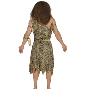 Envie de plonger dans l'ère des dinosaures et des hommes des cavernes ? Notre Déguisement Troglodyte est l'ensemble parfait pour une transformation réussie ! Ce costume vous transportera directement à l'âge de pierre avec ses éléments authentiques : Une robe / tunique à motifs léopard/peau de bête, avec une coupe déchiquetée au bas pour un effet "primitif". Une ceinture noire pour marquer la taille. Des bandeaux assortis pour les bras et/ou la tête.