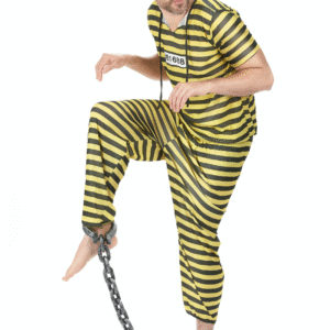 À la recherche d'un costume original et reconnaissable pour surprendre vos amis ? Notre déguisement de prisonnier jaune et noir pour homme se compose d'un haut, d'un pantalon et d'une coiffe, pour un look complet et authentique ! Le haut à rayures jaunes et noires possède un numéro d'immatriculation sur la poitrine, ajoutant une touche de réalisme et de détail qui fera la différence.