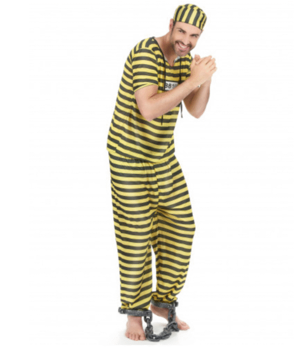 À la recherche d'un costume original et reconnaissable pour surprendre vos amis ? Notre déguisement de prisonnier jaune et noir pour homme se compose d'un haut, d'un pantalon et d'une coiffe, pour un look complet et authentique ! Le haut à rayures jaunes et noires possède un numéro d'immatriculation sur la poitrine, ajoutant une touche de réalisme et de détail qui fera la différence.