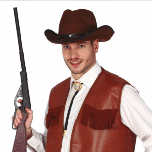 Plongez dans l'univers du Far West avec notre Fusil Cowboy de 65 cm ! Parfait pour compléter un déguisement de cowboy, de shérif ou de chasseur, ce fusil au design réaliste est l'accessoire idéal pour recréer l'ambiance des duels et des chevauchées sauvages. Sa crosse marron et son corps noir lui confèrent un aspect authentique, prêt à faire régner la loi ou à partir à l'aventure.