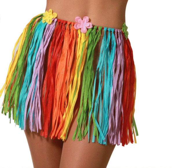 Dansez au rythme des îles avec notre Jupe Courte Hawaï Multicolore ! Un accessoire festif, coloré et léger pour toutes vos célébrations estivales.