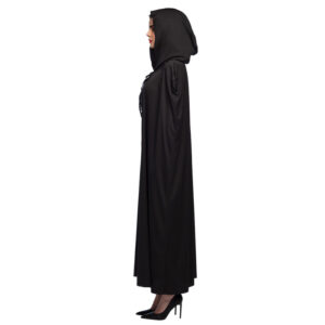 Révélez le mystère qui sommeille en vous avec notre Cape noire avec capuche ! Un accessoire de déguisement classique, facile à porter et parfait pour toutes vos célébrations thématiques.