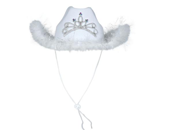 Révélez la cowgirl glamour qui sommeille en vous avec notre Chapeau de Cowgirl Boa Blanc ! Un accessoire de fête stylé, scintillant et parfait pour toutes vos célébrations.