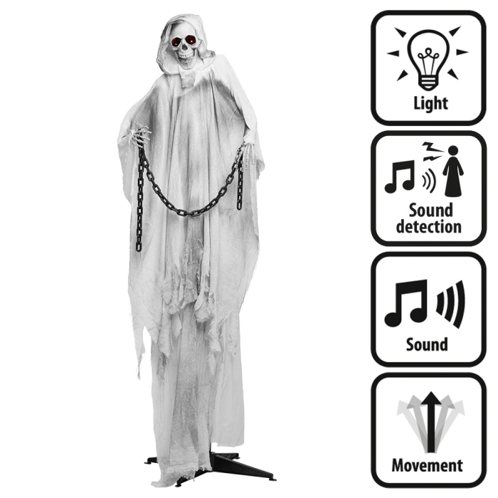 Mettez des frissons dans votre déco avec notre Décoration Fantôme enchaîné ! Une décoration de fête effrayante, interactive et parfaite pour toutes vos célébrations thématiques.