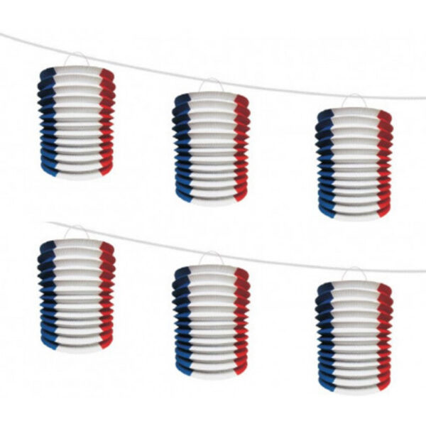 Célébrez avec style grâce à notre Guirlande 6 lampions Bleu/Blanc/Rouge ! Une décoration festive, facile à installer et parfaite pour toutes les occasions patriotiques.