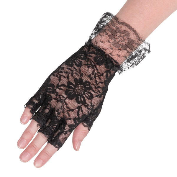 Ajoutez une touche de grâce et de mystère avec notre Paire de gants en dentelle noire ! Un accessoire de déguisement élégant, facile à porter et parfait pour toutes vos célébrations thématiques.