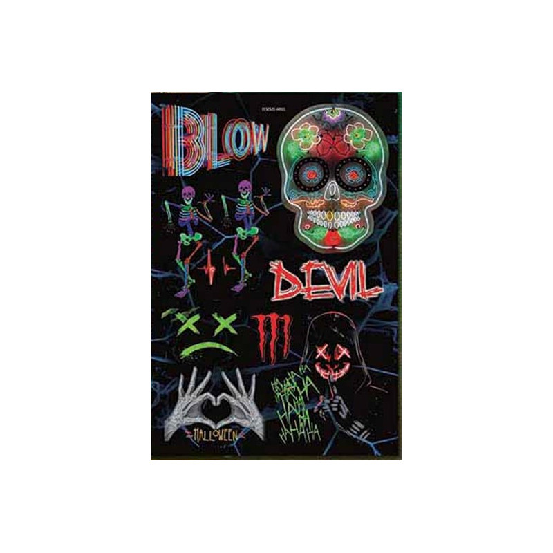 Mettez des frissons dans votre déco avec notre Planche de stickers Halloween ! Un accessoire de fête effrayant, facile à utiliser et parfait pour toutes vos célébrations thématiques.