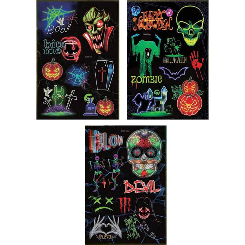 Mettez des frissons dans votre déco avec notre Planche de stickers Halloween ! Un accessoire de fête effrayant, facile à utiliser et parfait pour toutes vos célébrations thématiques.