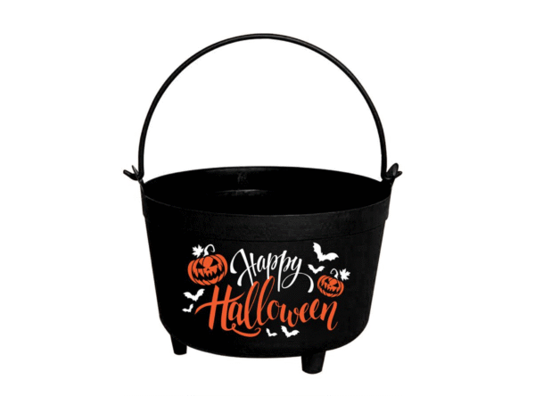 Pour une décoration d'Halloween festive et pleine de magie, ce chaudron Happy Halloween est l'accessoire qu'il vous faut.