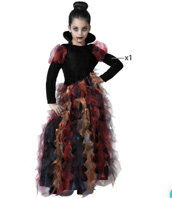 Pour un look d'Halloween à la fois élégant et effrayant, ce déguisement de fille vampire est le choix parfait.