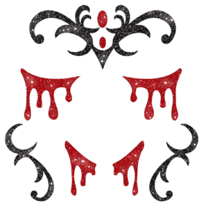 Pour un look d'Halloween original et glamour, ces stickers de visage de vampire sont l'accessoire qu'il vous faut.