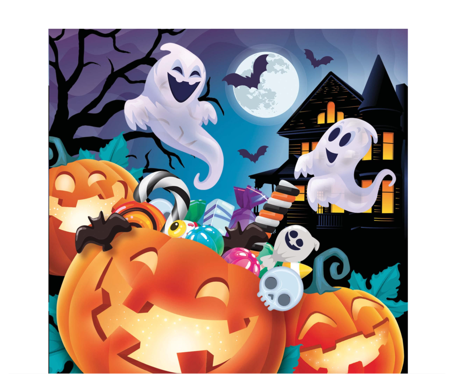 Avec leur motif de citrouilles débordantes de bonbons, ces serviettes sont un choix naturel pour un buffet de desserts ou de friandises d'Halloween.