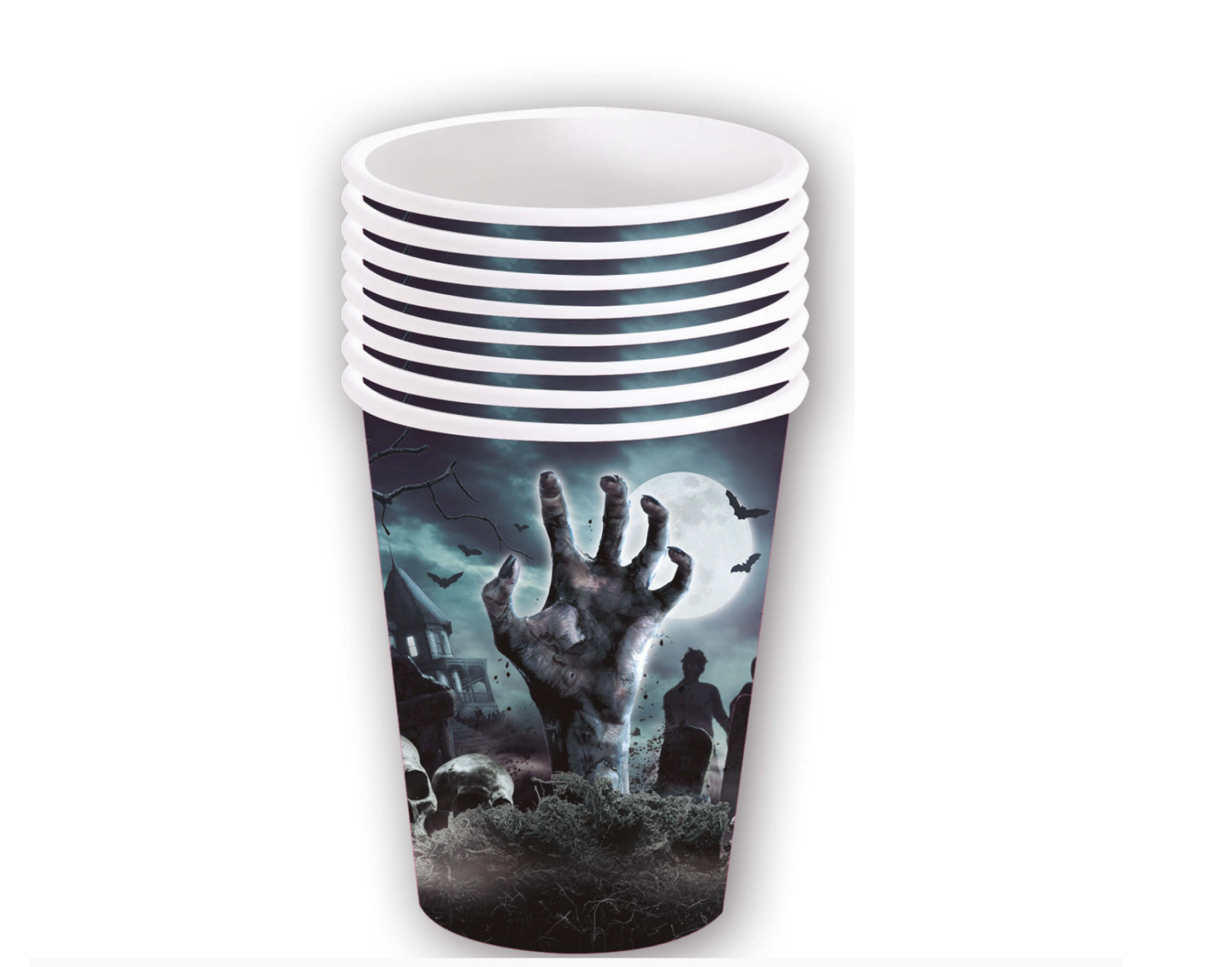 Servez vos punchs et cocktails thématiques dans ces gobelets terrifiants. Leur design détaillé assure une immersion totale de vos invités dans l'univers sombre et mystérieux de la fête.
