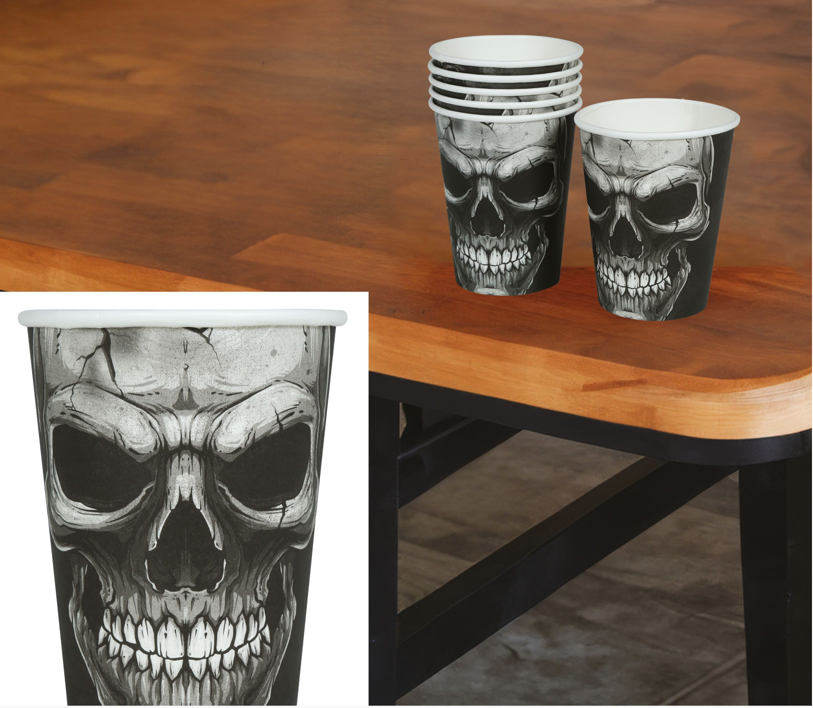 Le style sombre et détaillé de ces gobelets crée un impact visuel fort sur votre table de fête. Ils sont parfaits pour un événement où vous souhaitez un style graphique plus agressif et moins enfantin.