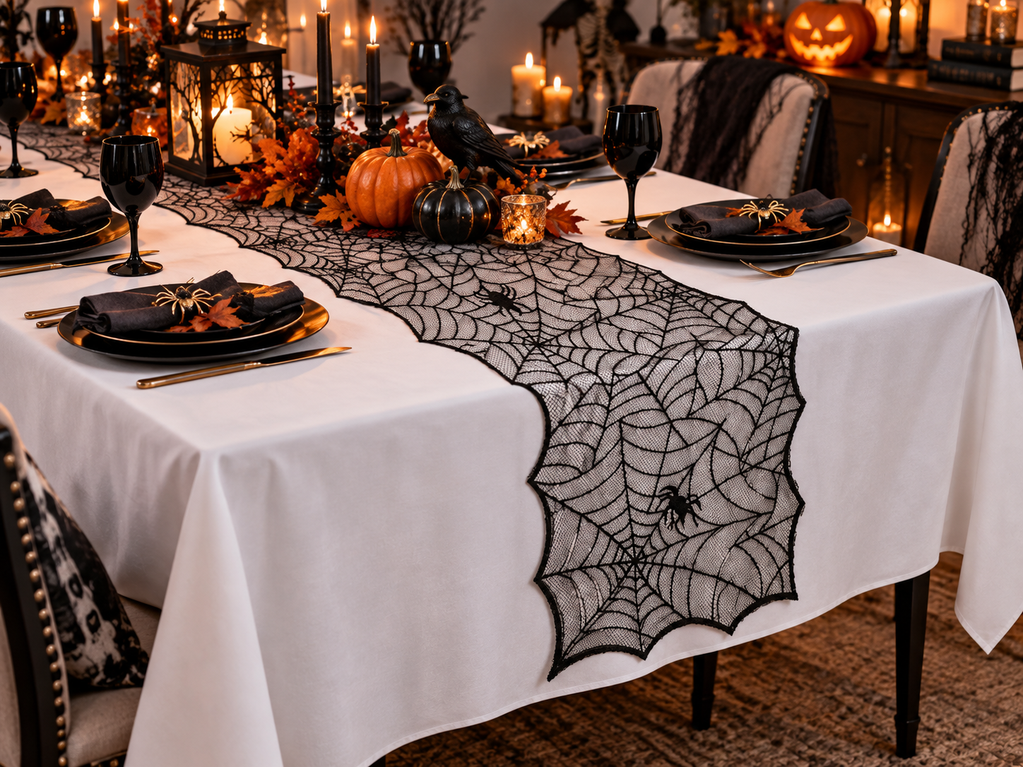 Chemin de table toile d'Araignée