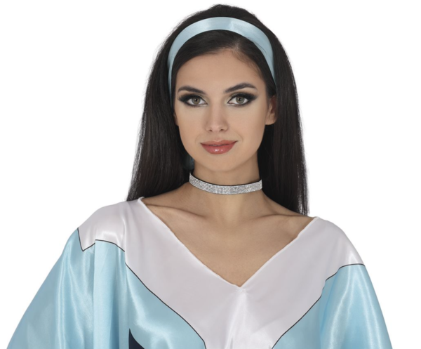 Tour de cou ras-de-cou argenté et scintillant