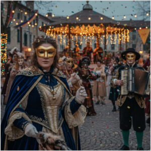 Masque de type loup vénitien de couleur or mat avec un élastique de maintien noir,