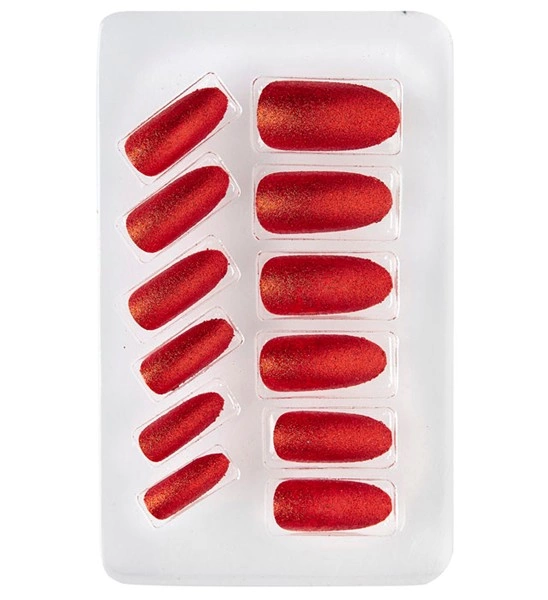 Ajoutez du brillant à votre style avec les 12 Faux Ongles Rouges Pailletés ! Auto-adhésifs pour une pose rapide, ces ongles rouges scintillants sont parfaits pour tous vos événements festifs.