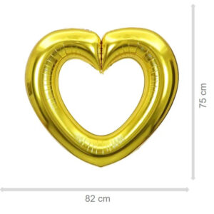 Faites briller votre amour avec le Ballon Cœur évidé Or de 82x75 cm. Un design élégant et géant, idéal pour mariage et Saint-Valentin. Qualité aluminium premium.