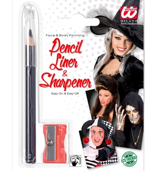 Réussissez tous vos maquillages de fête avec le Crayon de Maquillage Noir et son taille-crayon inclus ! Idéal pour le visage et le corps, facile à appliquer et à retirer.