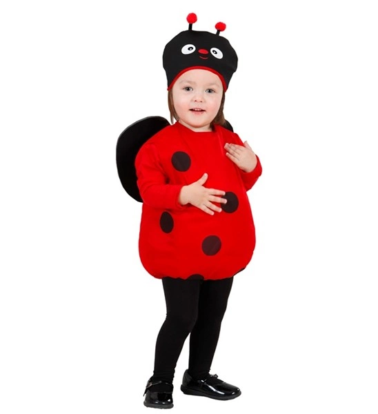 Craquez pour le Déguisement de Coccinelle pour 2/3 ans ! Costume rouge à pois avec ailes et bonnet à antennes. Une tenue confortable et mignonne pour un Carnaval réussi.