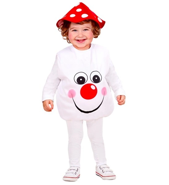 Craquez pour le Déguisement de Petit Champignon pour 1/3 ans ! Un ensemble confortable avec plastron souriant et chapeau à pois. Idéal pour un Carnaval magique et coloré.