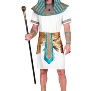 Devenez un roi avec le Déguisement de Pharaon ! Ensemble complet comprenant tunique, coiffe némès, col et ceinture dorée. Idéal pour vos soirées égyptiennes et le Carnaval.