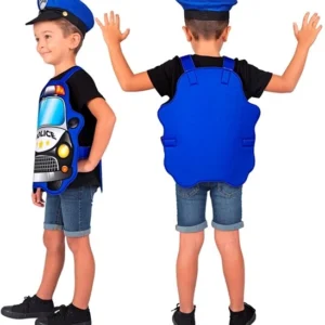 Équipez votre petit héros avec le Déguisement de Police pour 3/5 ans ! Comprend le costume voiture et le chapeau. Facile à enfiler, idéal pour le Carnaval et les jeux d'aventure.