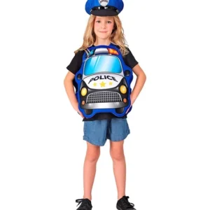 Équipez votre petit héros avec le Déguisement de Police pour 3/5 ans ! Comprend le costume voiture et le chapeau. Facile à enfiler, idéal pour le Carnaval et les jeux d'aventure.