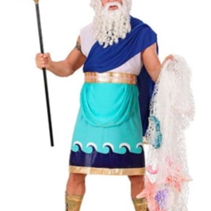 Devenez le maître des océans avec le Déguisement de Poséidon ! Comprend la tunique à vagues, la ceinture dorée et la couronne. Un look divin parfait pour le Carnaval et les soirées mythologie.