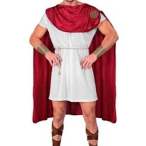 Entrez dans l'arène avec le Déguisement de Spartacus ! Ensemble complet comprenant tunique, cape rouge, couronne de laurier et accessoires dorés. Idéal pour vos soirées romaines.