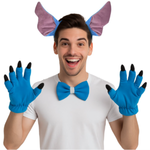 Transformez-vous en créature fantastique avec l'Ensemble Monstre Bleu ! Un kit de 3 accessoires (oreilles, nœud, griffes) idéal pour un déguisement express et rigolo.