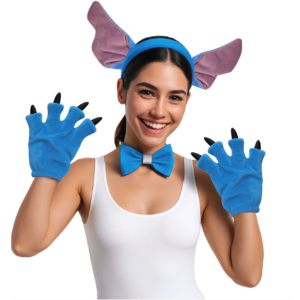 Transformez-vous en créature fantastique avec l'Ensemble Monstre Bleu ! Un kit de 3 accessoires (oreilles, nœud, griffes) idéal pour un déguisement express et rigolo.