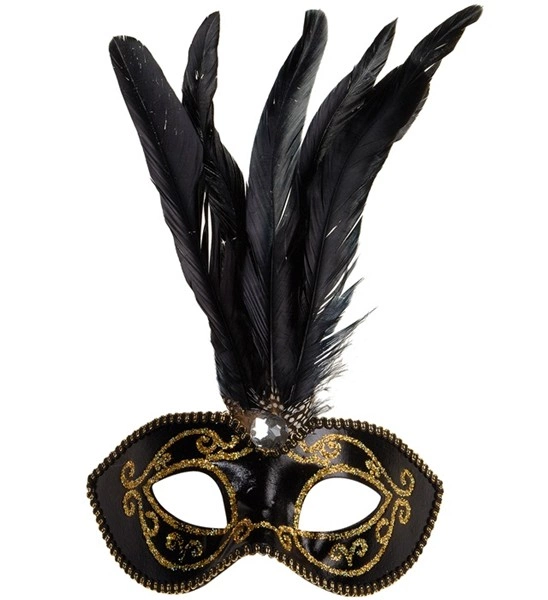 Sublimez votre regard avec le Loup noir et or avec pierre et plumes ! Un masque élégant orné de paillettes dorées et de plumes noires majestueuses. Parfait pour vos bals masqués et carnavals.