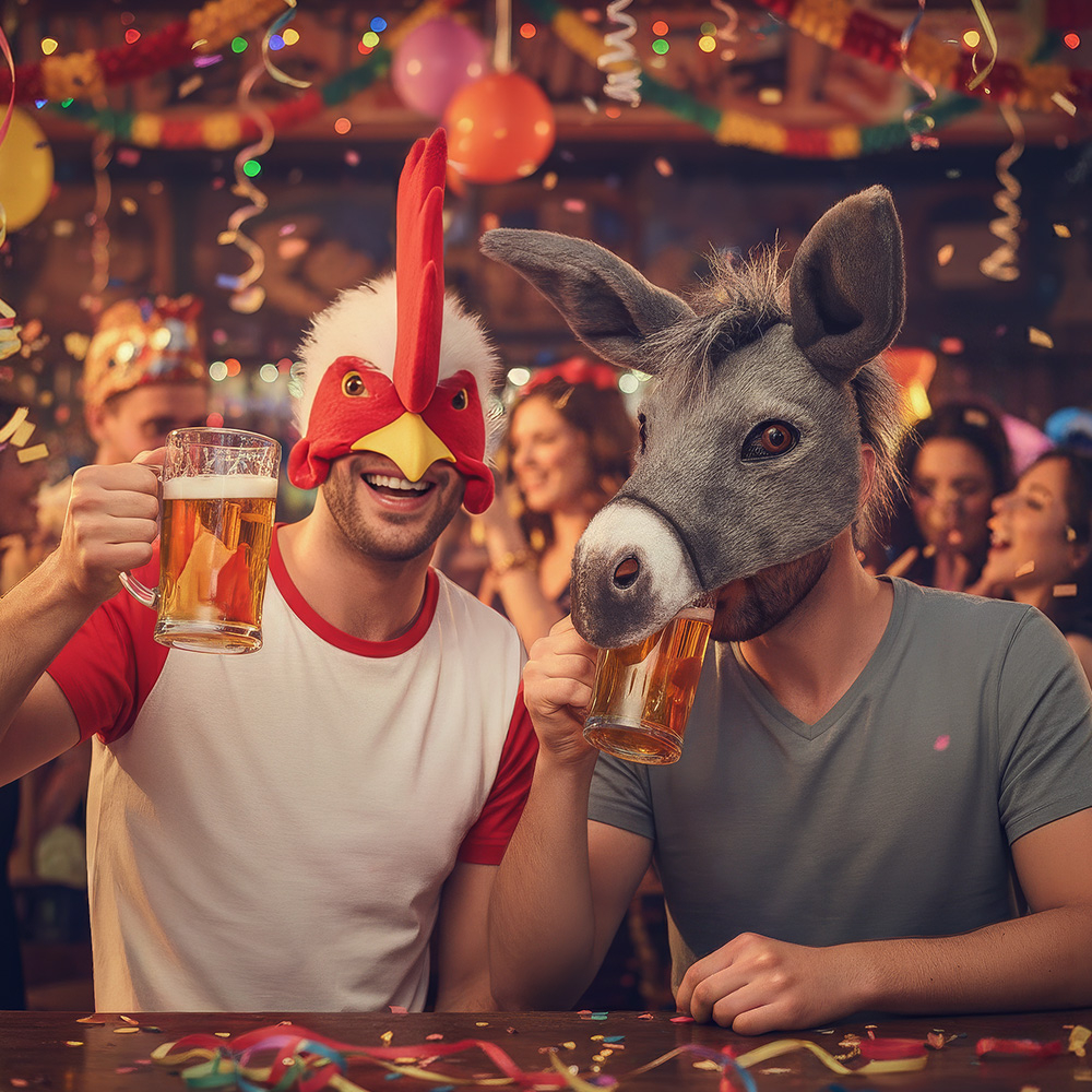 Chantez haut et fort avec notre Masque de Coq réaliste ! Crête rouge, fourrure blanche et bec jaune pour un déguisement de ferme ou de supporter inoubliable. Confortable et original.