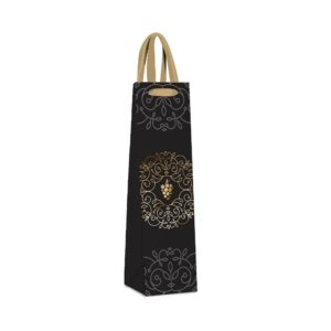 Sublimez vos bouteilles avec cette Pochette Cadeau noire et dorée ! Design raffiné avec grappe de vin effet or. Hauteur 39 cm. L'emballage idéal pour vos cadeaux d'exception.