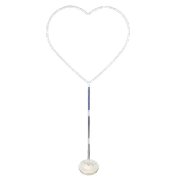 Créez une décoration romantique avec le Support à Ballons Cœur de 150 cm. Structure stable avec socle à lester, idéale pour arche de mariage et Saint-Valentin.