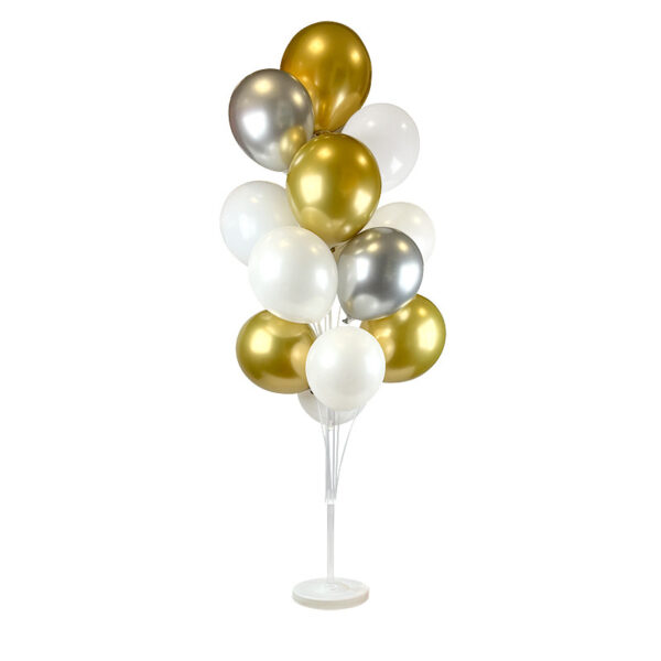 Créez un bouquet spectaculaire avec le Support pour 13 Ballons. Structure stable et réutilisable pour mariage et anniversaire. L'effet hélium sans hélium !