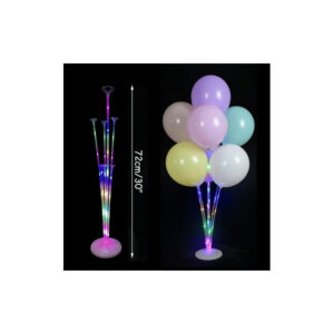 Illuminez vos fêtes avec le Support pour 7 Ballons LEDs Multicolores (72 cm). Une décoration lumineuse sans hélium pour un effet bouquet magique. (Piles 3xAA non fournies).