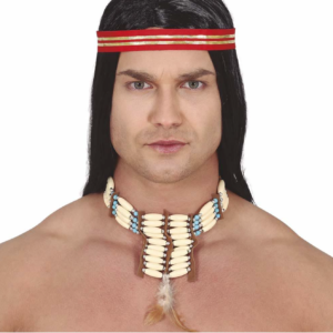 Affirmez votre style avec le Plastron Indien orné d'une plume naturelle ! Un accessoire de perles détaillé et ajustable, parfait pour un déguisement de chef amérindien réussi.