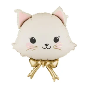 Ajoutez une touche de chic et de mignonnerie avec notre Ballon Tête de Chat géant de 61 cm ! Un design adorable avec nœud papillon doré intégré, parfait pour les anniversaires d'enfants, baby showers et fêtes félines. Haute qualité aluminium pour une longue tenue.