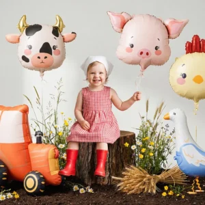 Craquez pour notre Ballon Tête de Cochon géant ! Une décoration rose et rigolote en aluminium de haute qualité, idéale pour un anniversaire sur le thème de la ferme ou une baby shower originale.