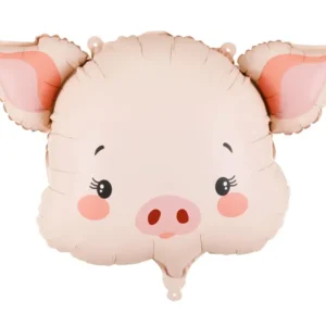 Craquez pour notre Ballon Tête de Cochon géant ! Une décoration rose et rigolote en aluminium de haute qualité, idéale pour un anniversaire sur le thème de la ferme ou une baby shower originale.