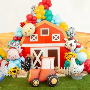 Craquez pour notre Ballon Tête de Cochon géant ! Une décoration rose et rigolote en aluminium de haute qualité, idéale pour un anniversaire sur le thème de la ferme ou une baby shower originale.