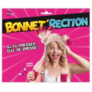 Offrez un fou rire mémorable avec le Bonnet'Rection ! Un bonnet humoristique animé avec sons "Pouic Pouic", idéal pour vos soirées entre adultes et EVJF/EVG.